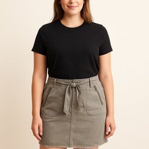 LOFT Olive Green Utility Skirt with Tie Belt Women’s Size 12